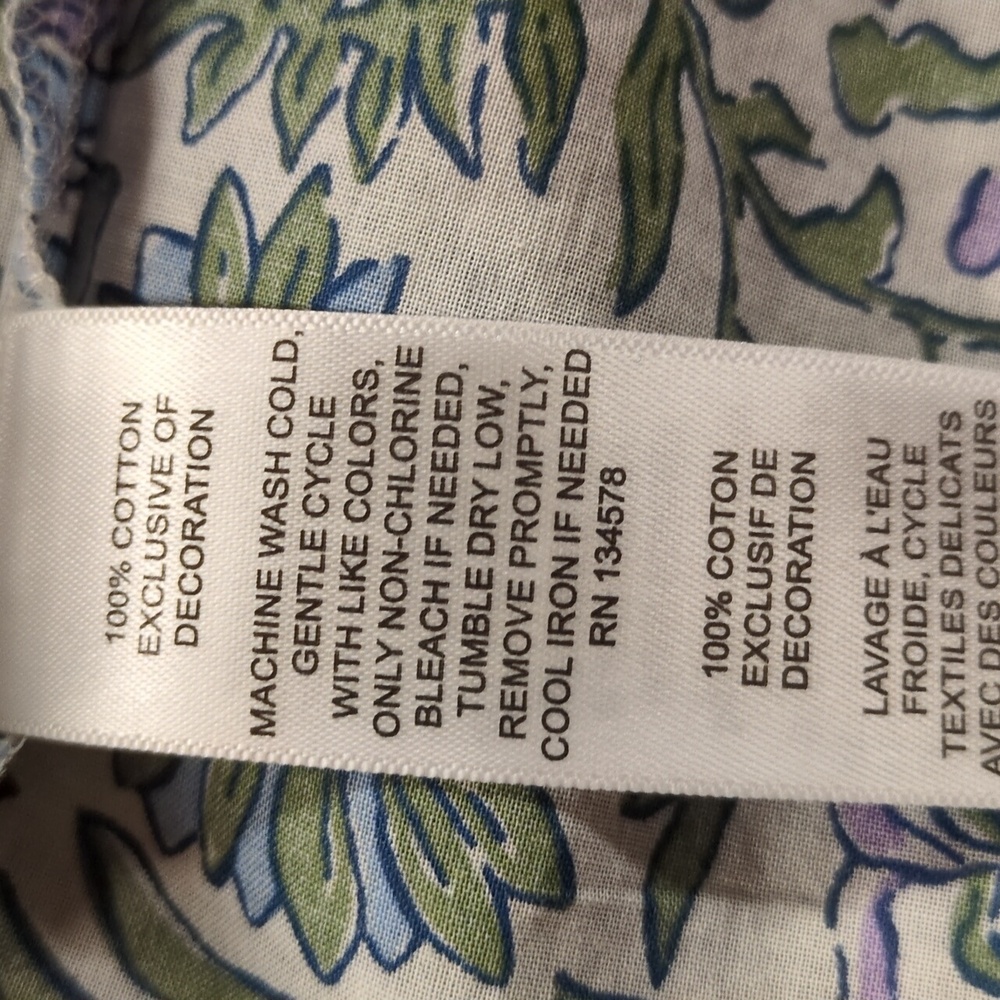 Vineyard Vines Cotton Floral Long Sleeve Top Size 16 - Picture 8 of 11